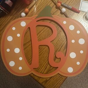 Festive Orange Pumpkin Wall Hanging